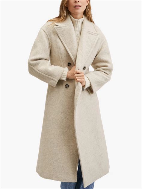 grey double breasted wool coat.